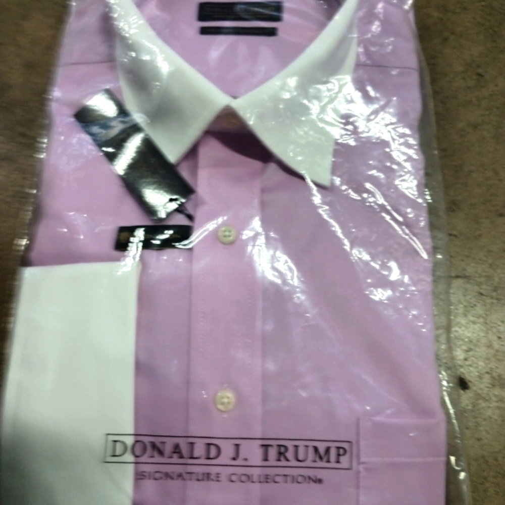DT Signature Collection Men's Lavender Cufflink Dress Shirt Size 17x36/37